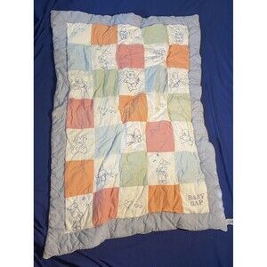 Rare Vintage GAP Crib/Baby Comforter. Thicker Type & Nice. Animal/Quilt Pattern